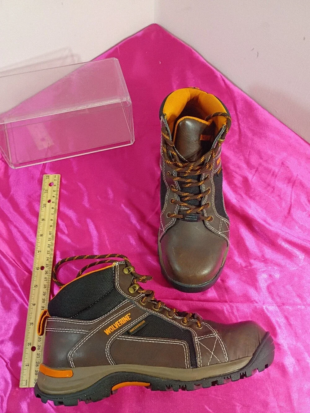 Wolverine Mens SZ 8M Brown Composite Toe Waterproof Hiking Work Boot W10303.